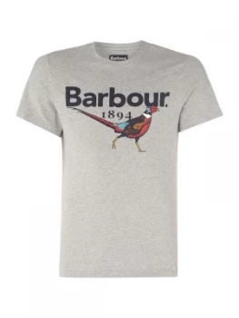 Mens Barbour 1894 Pheasant short sleeve t shirt Grey Marl
