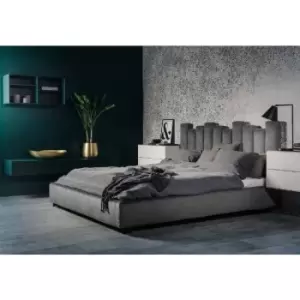 Envisage Trade - Glexton Upholstered Beds - Plush Velvet, Super King Size Frame, Grey - Grey