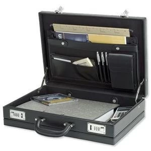 Original Alassio Ponte Attache Leather look Multi section Case Black