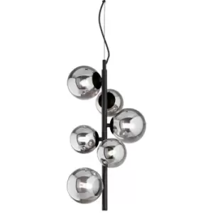 Ideal Lux Perlage 6 Light Globe Pendant Ceiling Light Black