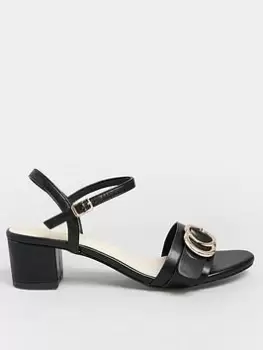 Yours Extra Wide Fit Buckle Detail Sandal - Black, Size 5Eee, Women