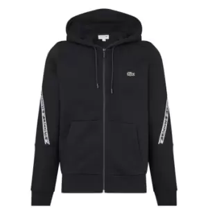 Lacoste Tape Zip Hoodie Mens - Black