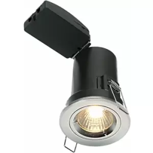 Loops - Fixed fire rated GU10 Lamp Ceiling Down Light Chrome push fit fast fix Spotlight