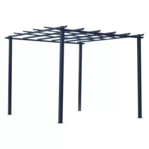 Outsunny 3x3 m Metal Pergola, 300Lx300Wx230H cm-Black