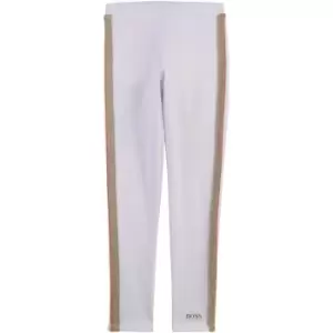 Boss Milano leggings with ribbing - White