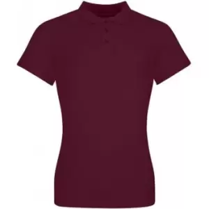 Awdis Womens/Ladies Pique Cotton Polo Shirt (XS) (Burgundy)