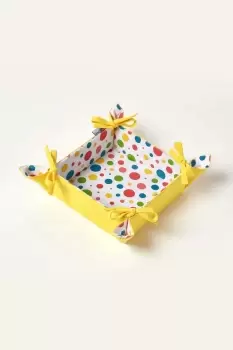 Multi Colour Polka Dot Reversible Bread Basket