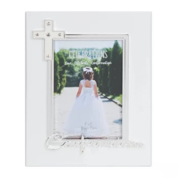 4" x 6" - Silver Plated & Epoxy Photo Frame - Confirmation