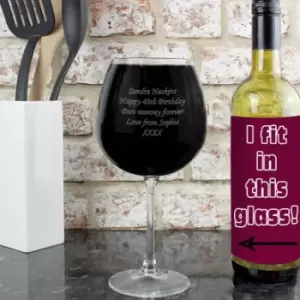 Personalised Bottle of Wine Glass