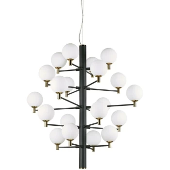 Ideal Lux Copernico - 20 Light Multi Arm Ceiling Pendant Light Black, G9