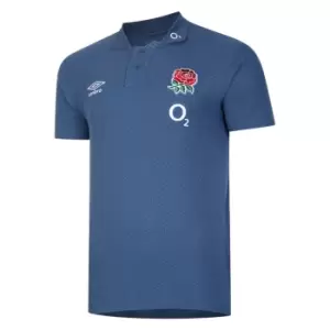 Umbro England Rugby CVC Polo Shirt Adults - Blue