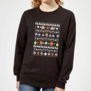 Muppets Pattern Womens Christmas Sweatshirt - Black - M