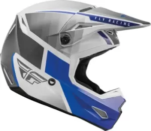 Fly Racing Kinetic Drift Motocross Helmet, grey-white-blue, Size L, grey-white-blue, Size L