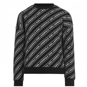 KARL LAGERFELD Junior Unisex Diagonal Logo Sweatshirt - Black M41