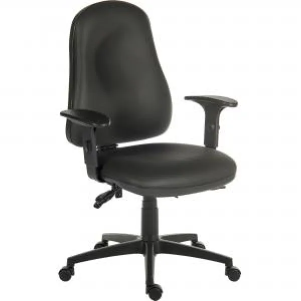 Ergo Comfort High Back PU Ergonomic Operator Office Chair with Arms Black - 9500-PU/0270