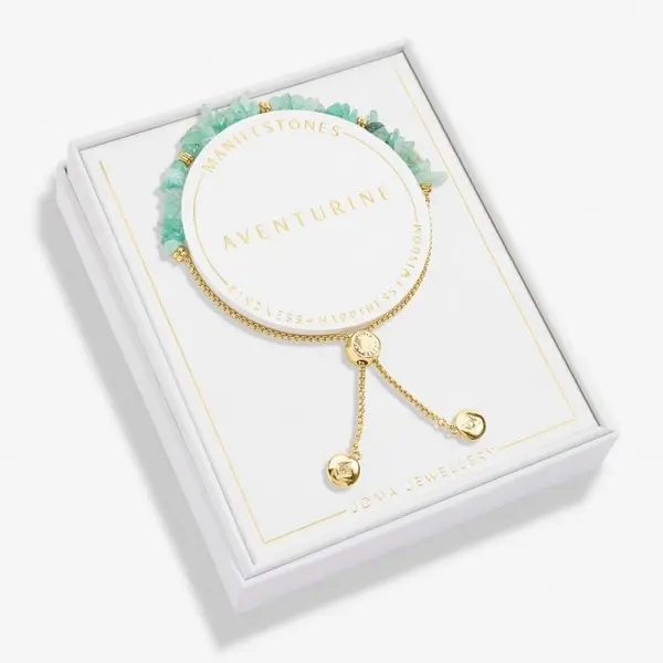 Mainfestones Aventurine Gold Plated 24.5cm Adjustable Bracelet 6896