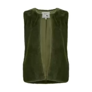 Yumi Green Faux Fur Gilet - Green