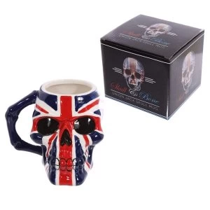 Skull Head Union Flag Ceramic Mug