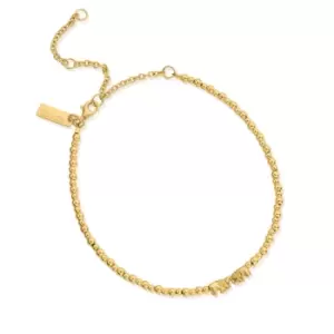 ChloBo Gold Plated Mini Cute Lucky Elephants Anklet