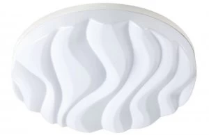 Flush Ceiling Light Large Round 45W LED IP44 3000K, 4050lm, Matt White Acrylic