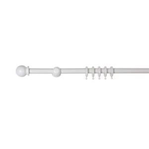 Colours White Fixed length Curtain pole L120 cm