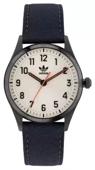 Adidas AOSY23039 CODE FOUR White Dial Black Cotton Leather Watch