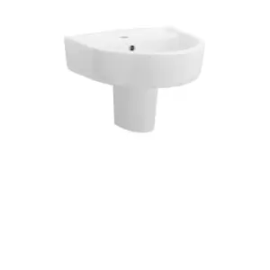 Nuie Provost 420mm Basin & Semi Pedestal - White