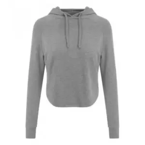 AWDis Womens/Ladies Just Cool Cross Back Cropped Hoodie (XL) (Sport Grey)