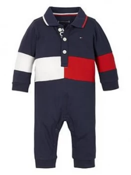 Tommy Hilfiger Baby Boys Colourblock All In One, Navy, Size 3-6 Months