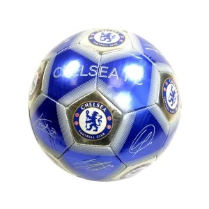 Chelsea Signature Football Blue Silver Pentagon Size 5