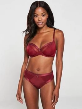 Pour Moi Viva Luxe High Leg Brief - Deep Red