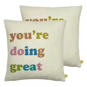 Furn. You're Doing Great Twin Pack Polyester Filled Cushions Multi