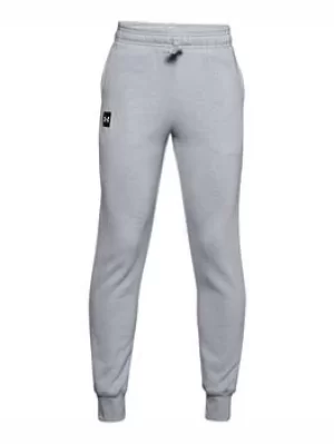 Under Armour Boys Rival Fleece Joggers, Grey, Size Xs=5-6 Years