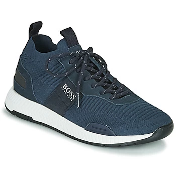 Hugo Boss Titanium Knit Runner Trainers Navy 401 Men