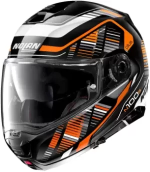 Nolan N100-5 Plus Starboard N-Com Helmet, black-white-orange Size M black-white-orange, Size M