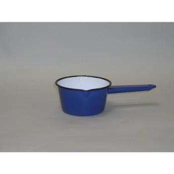 Falcon 14cm Blue Enamel Milk Pan Blue Black Rim