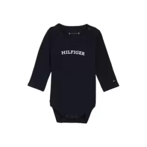 Tommy Hilfiger Baby Curved Monotype Body L/S - Blue