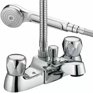 Value Club Luxury Bath Shower Mixer Tap with Metal Heads - Chrome Plated - Bristan