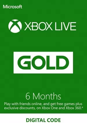 Microsoft Xbox Live Gold 6 Months Subscription Membership