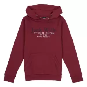 Jack Wills Kids Batsford Script Logo Hoodie - Red