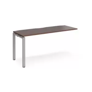 Bench Desk Add On Rectangular Desk 1600mm Walnut Tops With Silver Frames 600mm Depth Adapt