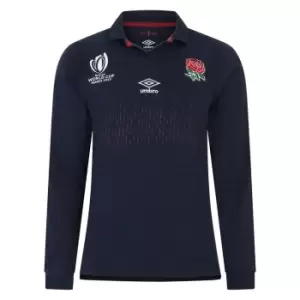 Umbro England Rugby Alternate Classic Long Sleeve Shirt 2023 2024 Adults - Blue