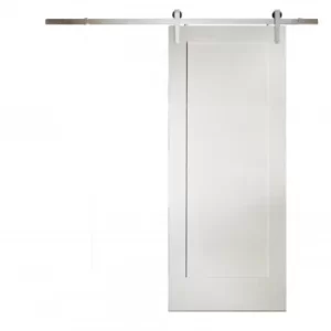 Shaker 1 Panel White Primed Sliding Barn Door with Provincial Track 2073 x 862mm