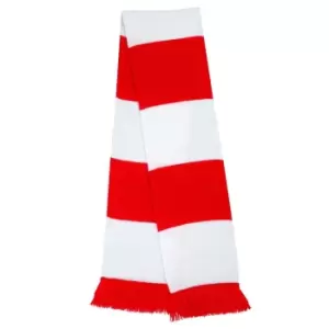 Result Mens Heavy Knit Thermal Winter Scarf (One Size) (White/Red)