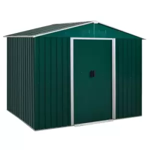 Outsunny 8 x 6ft Garden Storage Shed w/ Double Sliding Doors - Green