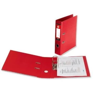 5 Star Lever Arch File PVC Spine 70mm A4 Red Pack 10