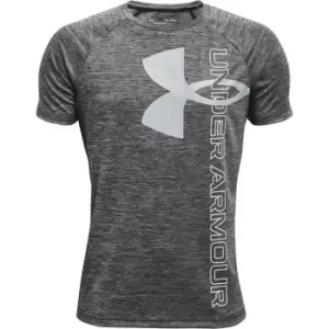 Under Armour Tech Split Logo T Shirt Juniors - Black