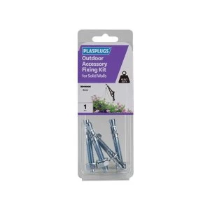 Plasplugs Outdoor Accessory Fixing Kit for Solid Walls