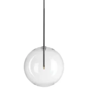 Ideal Lux equinoxe 25cm Globe Pendant Ceiling Light Chrome