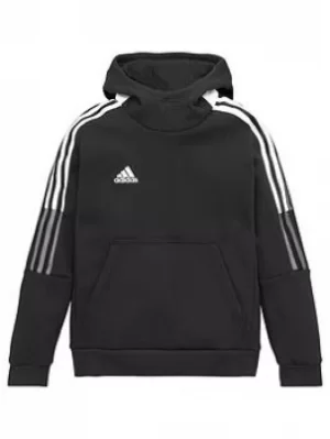 adidas Youth Tiro 21 Hoody, Black, Size 7-8 Years